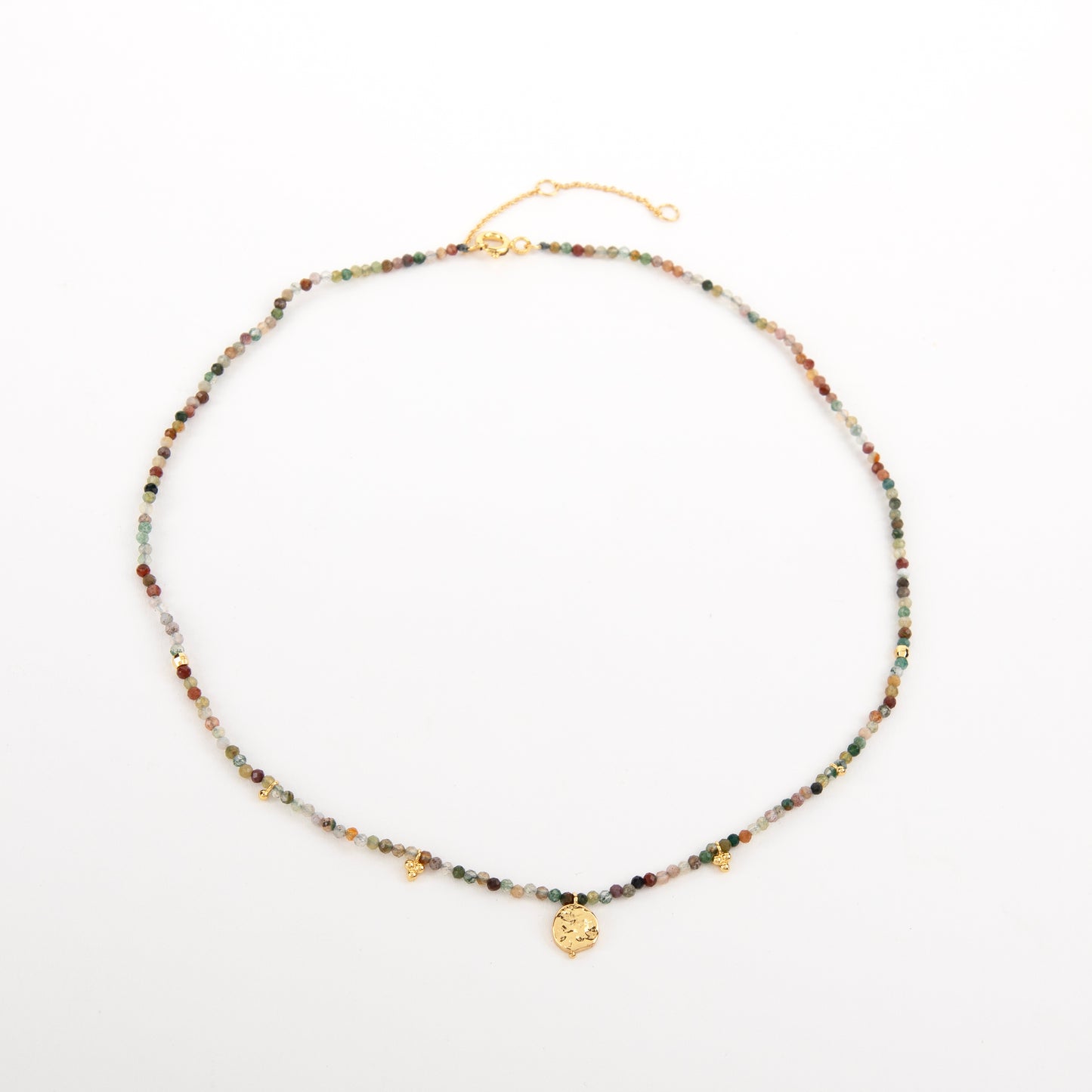 18K Gold-Plated Morning Glory Agate Charm Necklace