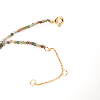 18K Gold-Plated Morning Glory Agate Charm Necklace