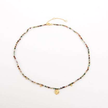 18K Gold-Plated Morning Glory Agate Charm Necklace