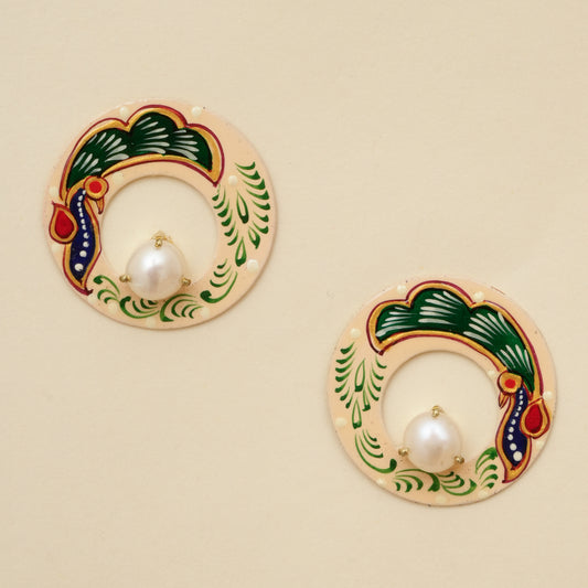 Navrang-Mayur-Kala  Stud Hoops