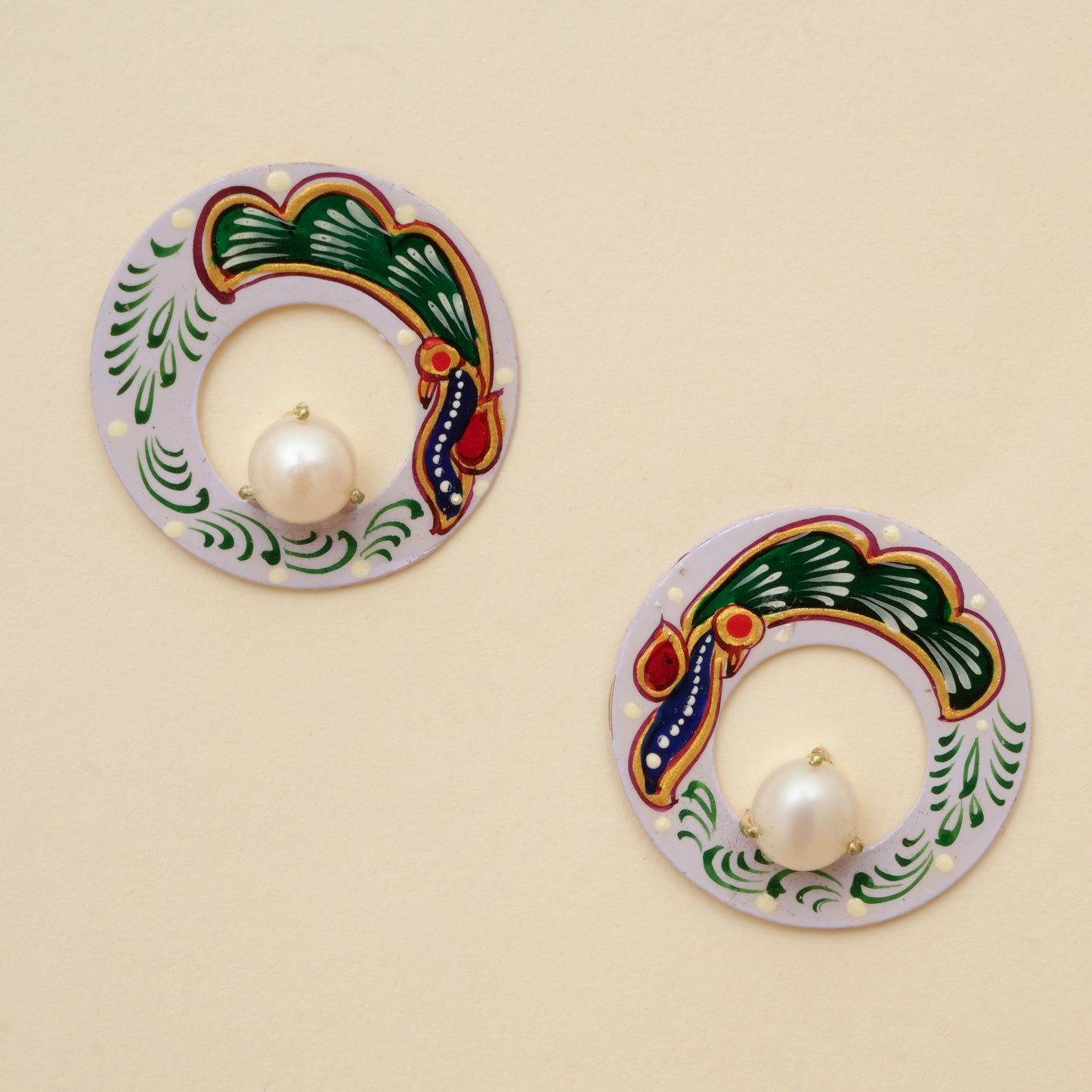 Navrang-Mayur-Kala  Stud Hoops
