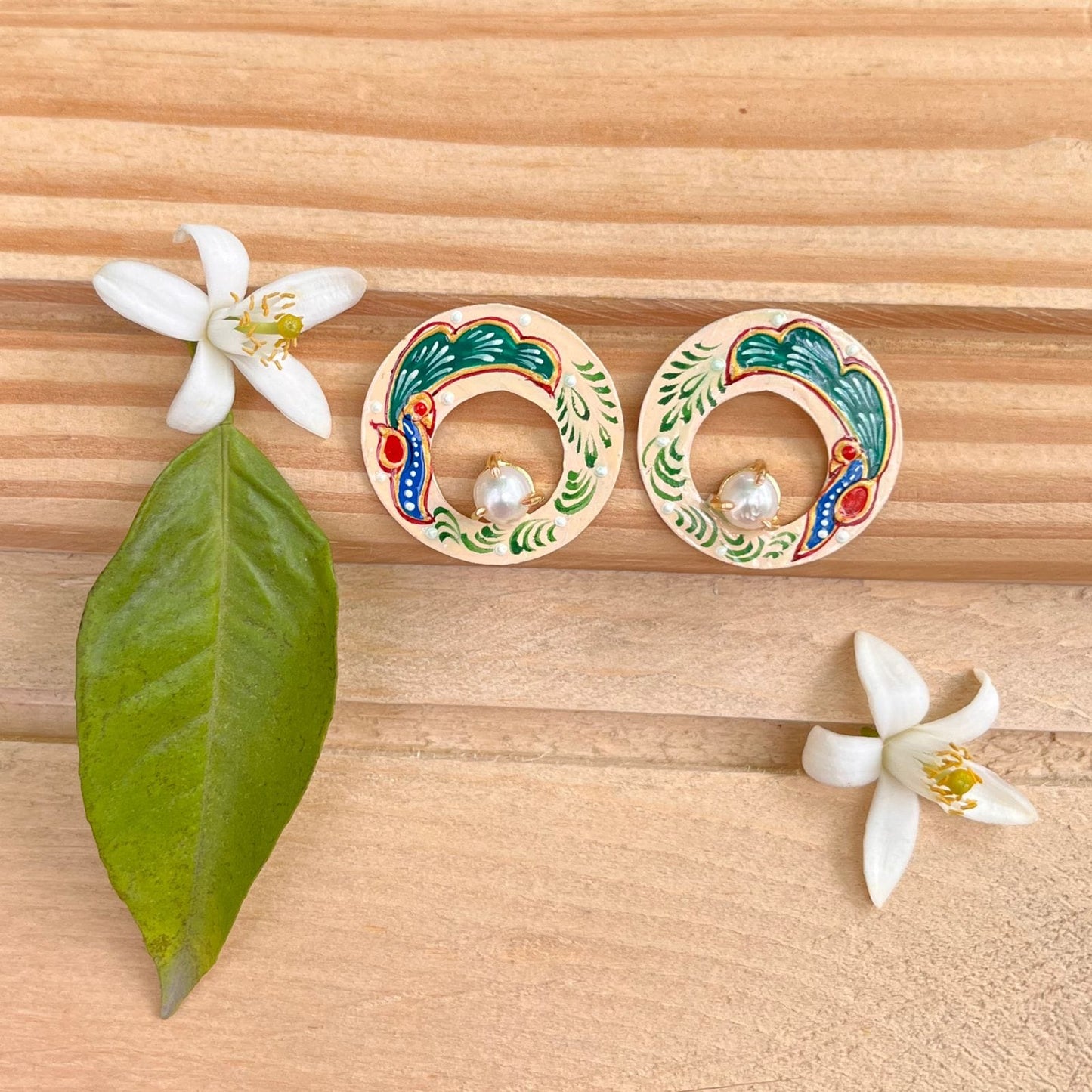 Navrang-Mayur-Kala  Stud Hoops