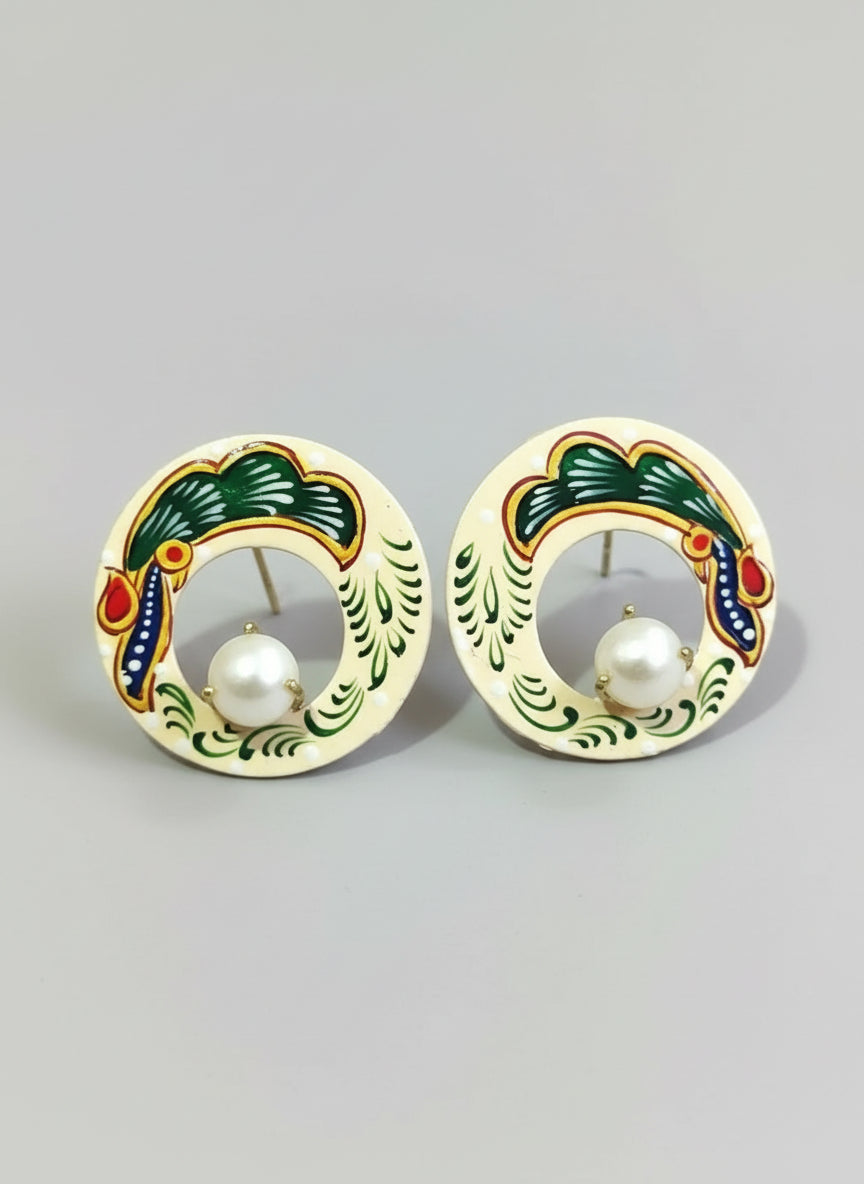 Navrang-Mayur-Kala  Stud Hoops
